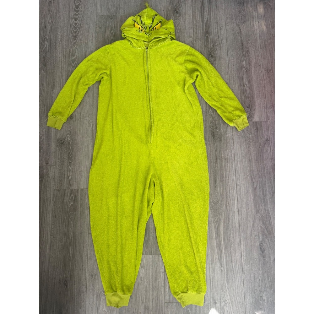 Dr. Seuss The Grinch Pajama Suit Size Medium Green Holiday Loungewear